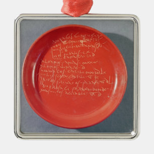 Adorno Metálico Placa con el texto céltico, 1ro-2do siglo