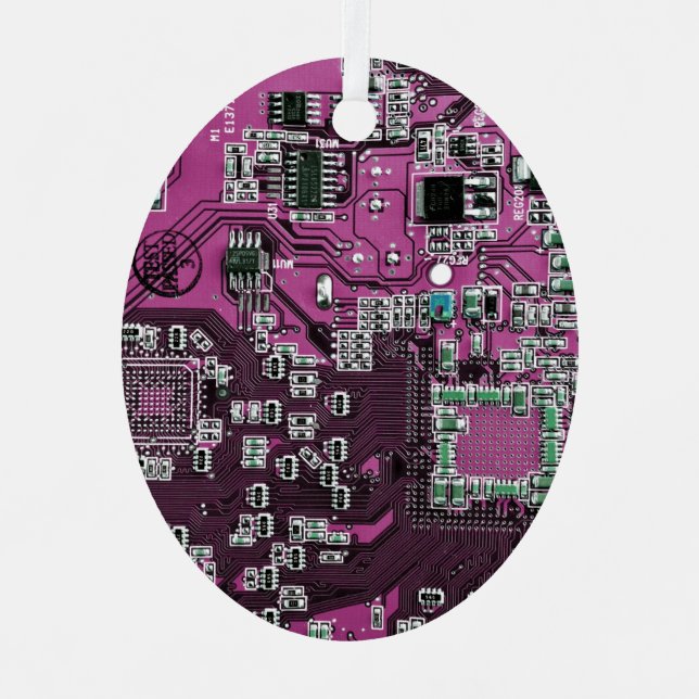 Adorno Metálico Placa de circuito de Geek de Computadora Purple (Anverso)