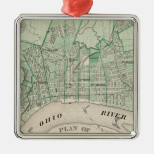 Adorno Metálico Plan de la ciudad de nueva Albany, Floyd Co,