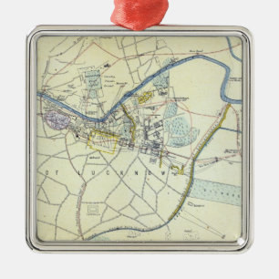 Adorno Metálico Plan de Lucknow que muestra operaciones