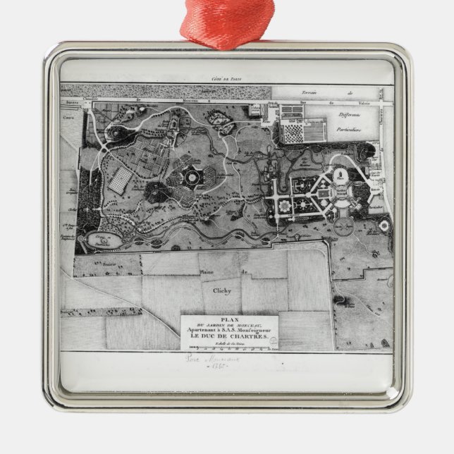 Adorno Metálico Plan de Parc Monceau en París (Frente)