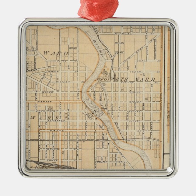Adorno Metálico Plan de South Bend con Mishawaka (Frente)
