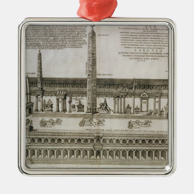 Adorno Metálico Plan del circo Maximus, Roma, grabada por (Frente)