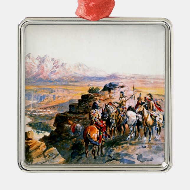 Adorno Metálico "Planeando el ataque" por Charles M Russell (Frente)