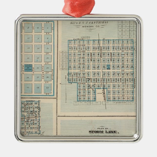 Adorno Metálico Planes de los Rapids de Siux, Onawa, lago storm, (Frente)