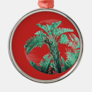 Adorno Metálico planta de banano de hoja verde