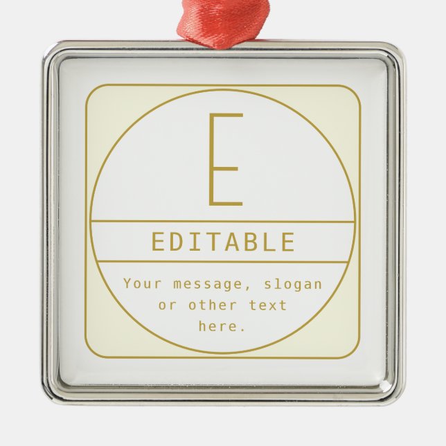 Adorno Metálico Plantilla de diseño retro-moderno editable Gold &  (Frente)