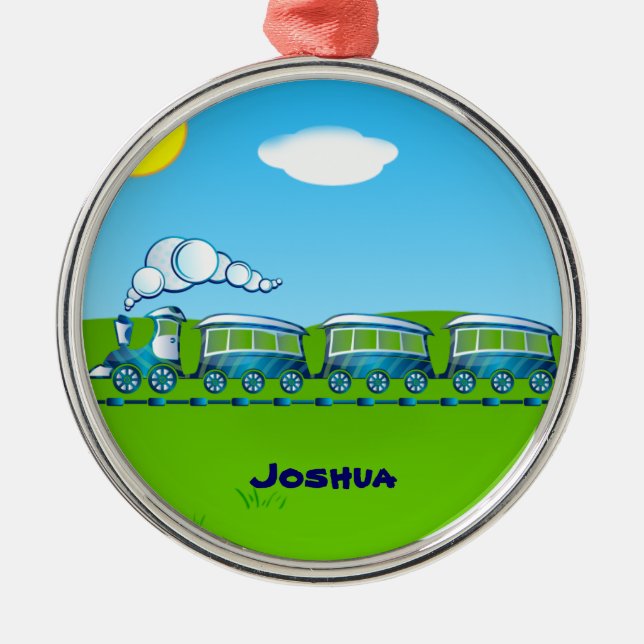 Adorno Metálico Plantilla de tren azul (Frente)