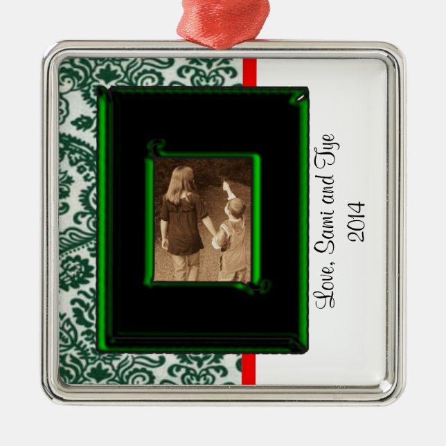 ADORNO METÁLICO PLANTILLA ORNAMENTE DE NAVIDAD DE NAVIDAD DE FOTO  (Frente)