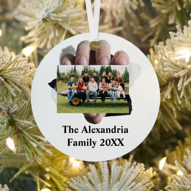 Adorno Metálico Plantilla personalizada de fotografía de familia v (in situ)