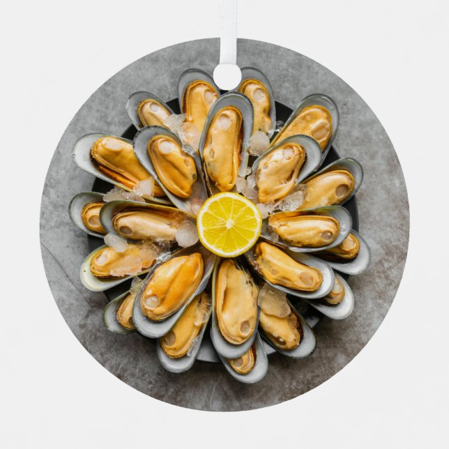 Adorno Metálico Plata de ostión de texto para personalizado (Anverso)