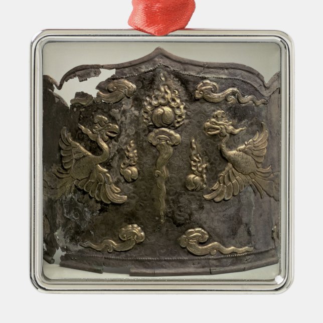 Adorno Metálico Plata y parcela dorada Corona Imperial (Frente)