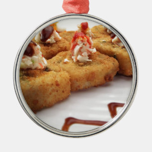 Adorno Metálico Plato de rollo de sushi japonés comida asiática