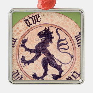 Adorno Metálico Plato Hispano-Moresque, lata-esmaltado