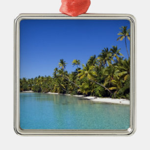Adorno Metálico Playa bordeada de palmeras Islas Cook 2
