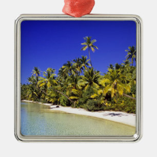 Adorno Metálico Playa bordeada de palmeras Islas Cook 6