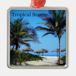 Adorno Metálico Playa de arena con palmeras y Meta con vistas al o