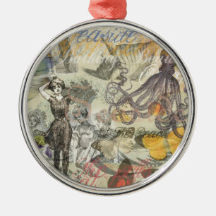 Adorno Metálico Playa de Pulpo Antiguo Steampunk Costero