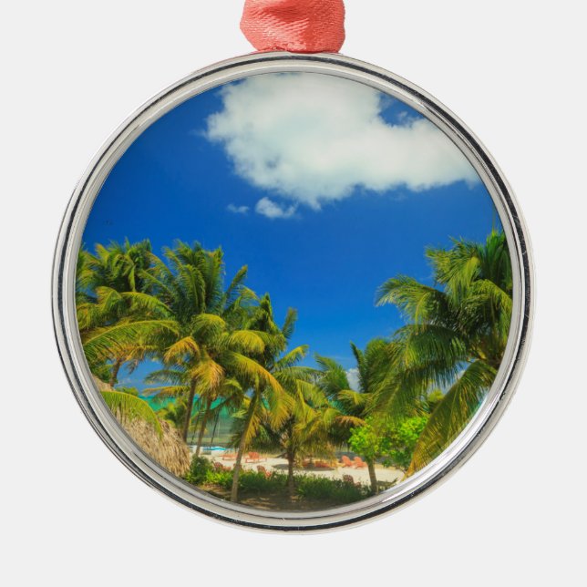 Adorno Metálico Playa tropical, Belice (Frente)