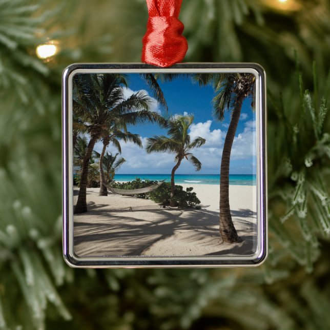 Adorno Metálico Playas tropicales | Playa de Anguila, palmera (Árbol)