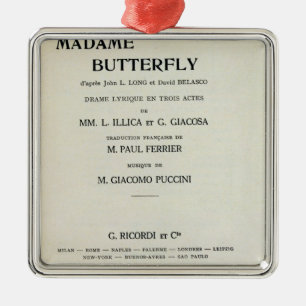 Adorno Metálico Playbill para señora Butterfly de Giacomo