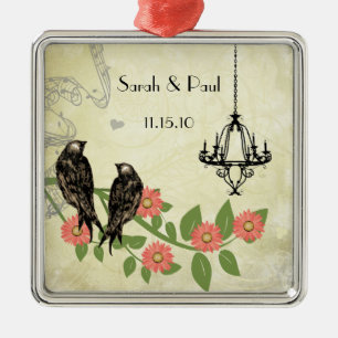 Adorno Metálico Plum Vintage Bird Save the Date Chandelier