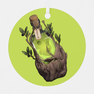 Adorno Metálico Poción de aceite de oliva encantado