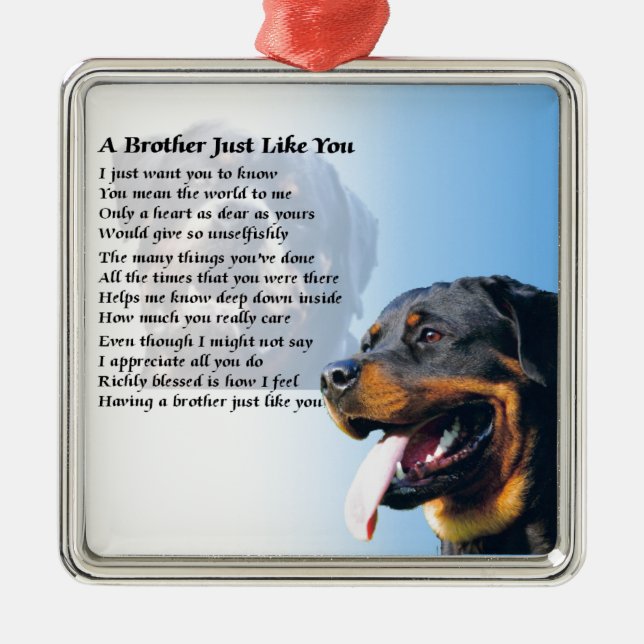 Adorno Metálico Poema de Brother - Rottweiler (Frente)