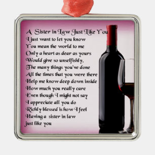 Adorno Metálico Poema   de la cuñada del vino