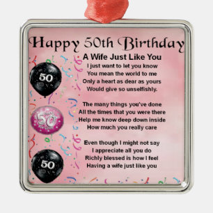 Adorno Metálico Poema de la esposa - 50.o cumpleaños