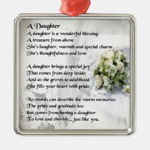 Adorno Metálico poema de la hija   del ramo del boda