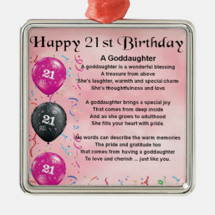 Adorno Metálico Poema de la Hija - Diseño de cumpleaños 21