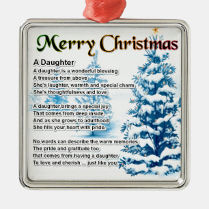 Adorno Metálico Poema de la hija - diseño del navidad