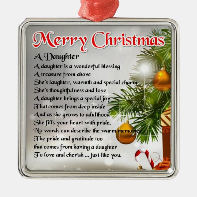 Adorno Metálico Poema de la hija - Imagen de Navidades (Frente)