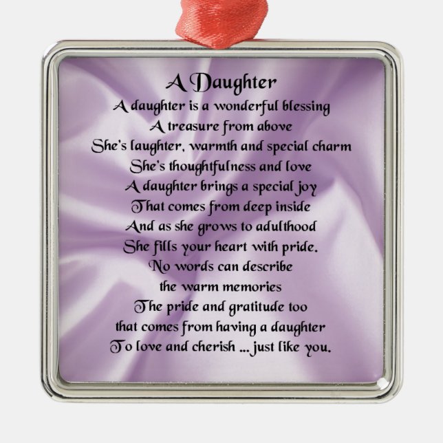 Adorno Metálico Poema de la hija - Seda Lilac (Frente)