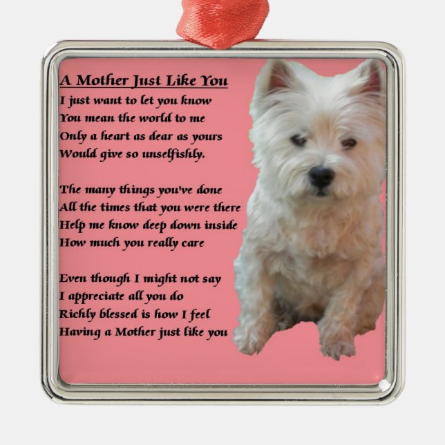 Adorno Metálico Poema de la madre - Westie (Frente)