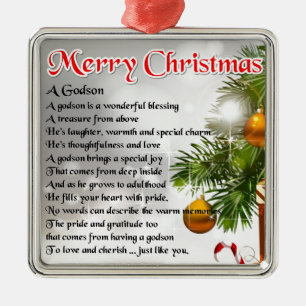 Adorno Metálico Poema del ahijado - diseño del navidad