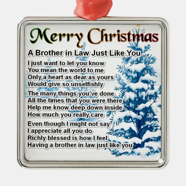 Adorno Metálico Poema del cuñado - diseño del navidad (Frente)