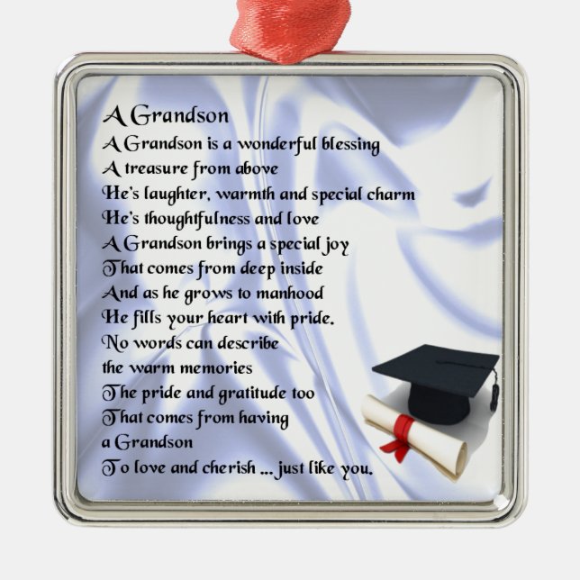 Adorno Metálico Poema   del nieto de la graduación (Frente)
