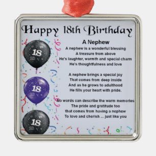 Adorno Metálico Poema del sobrino - Cumpleaños 18