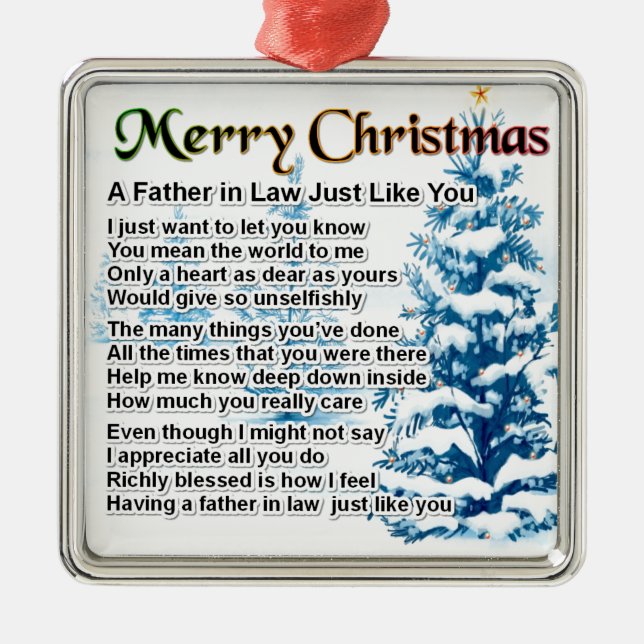 Adorno Metálico Poema del suegro - diseño del navidad (Frente)