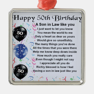 Adorno Metálico Poema del yerno - 50.o diseño del cumpleaños