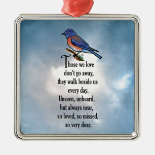Adorno Metálico Poema "tan amado" del Bluebird