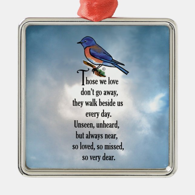 Adorno Metálico Poema "tan amado" del Bluebird (Frente)
