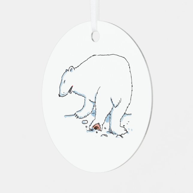 Adorno Metálico Polar Bear round metal ornament (Anverso Izquierdo)