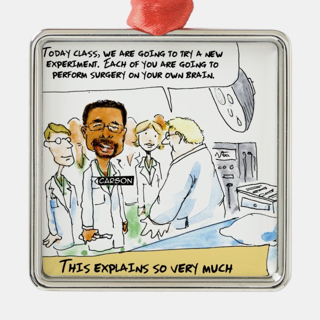 Adorno Metálico Política: ¿Se necesita cirugía cerebral? (Frente)