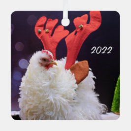 Adorno Metálico Pollo navidad - Mascota de Cochin Bantam