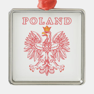 Adorno Metálico Polonia Con Águila Polaca Roja