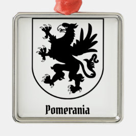 Adorno Metálico Pomeranian Coat of Arms Black and White Heraldic