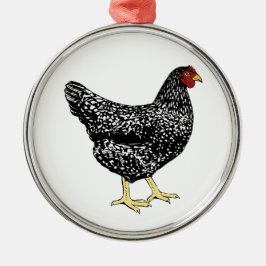 Adorno Metálico Ponedora de la raza de la herencia - Plymouth Rock